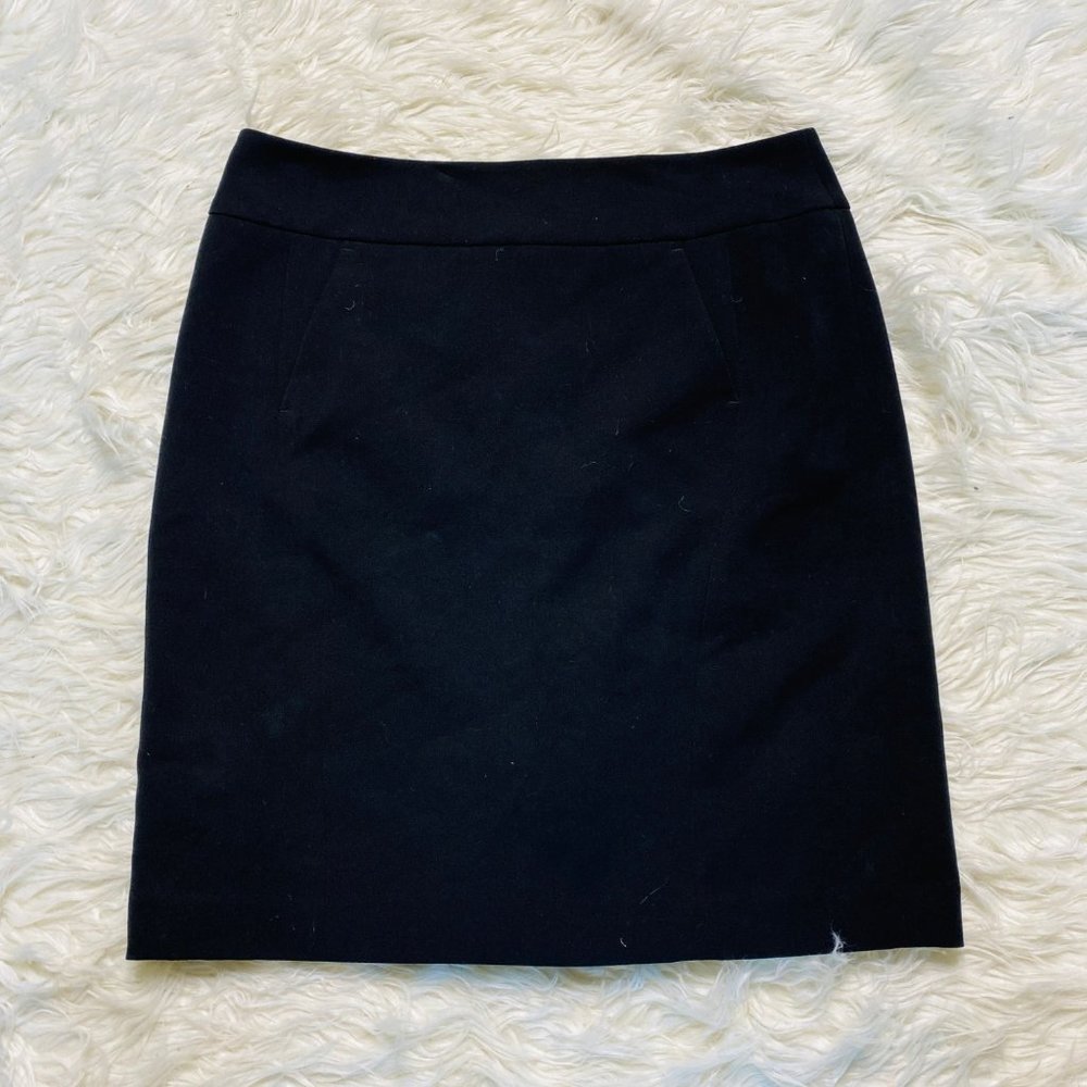 Ann‎ Taylor LOFT Straight Pencil Cut Skirt Black Career Women's Size 8